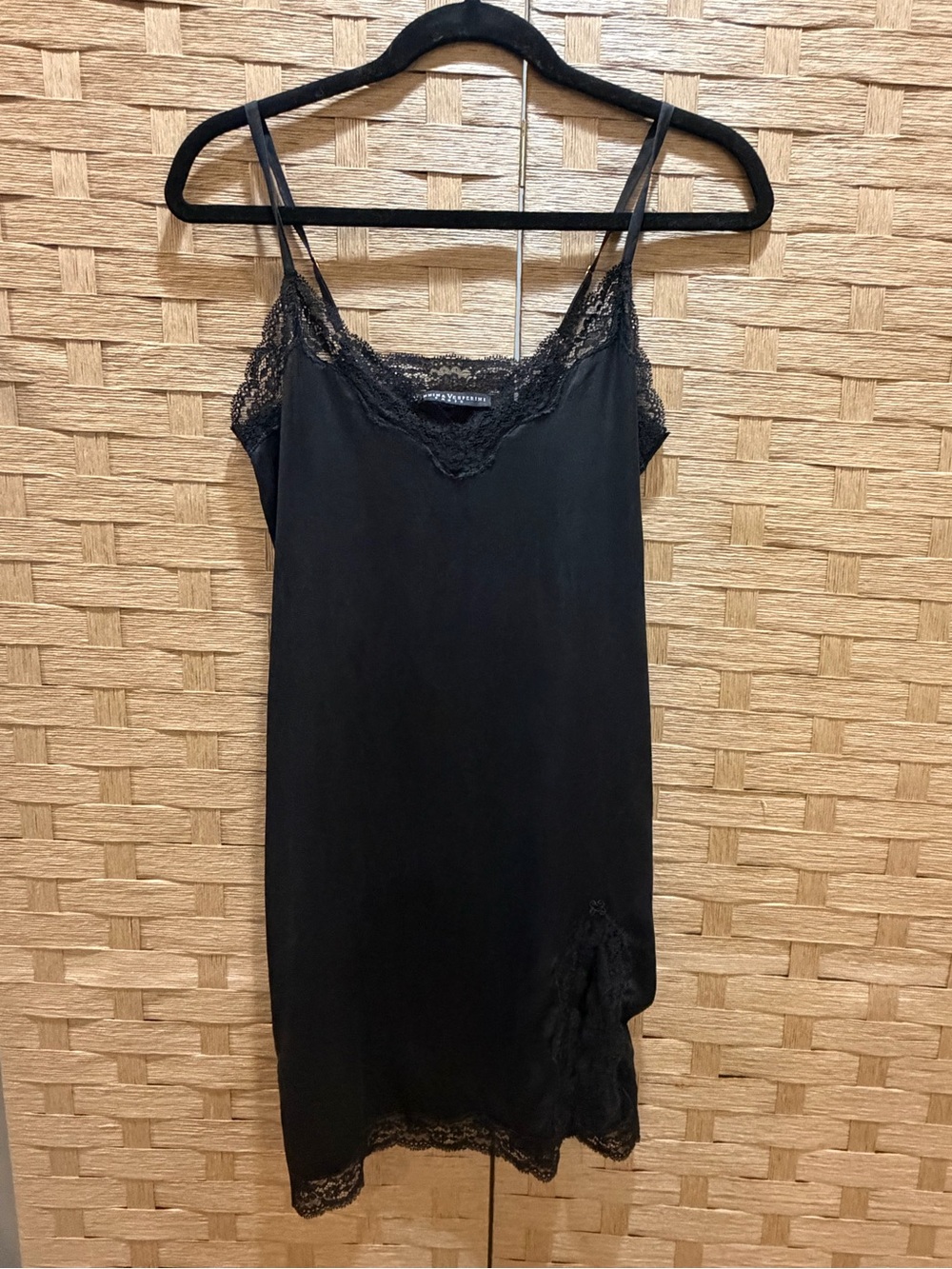 VANNINA VESPERINI Black Silk Lace-Trim Slip Chemise - Timeless Luxury S/M